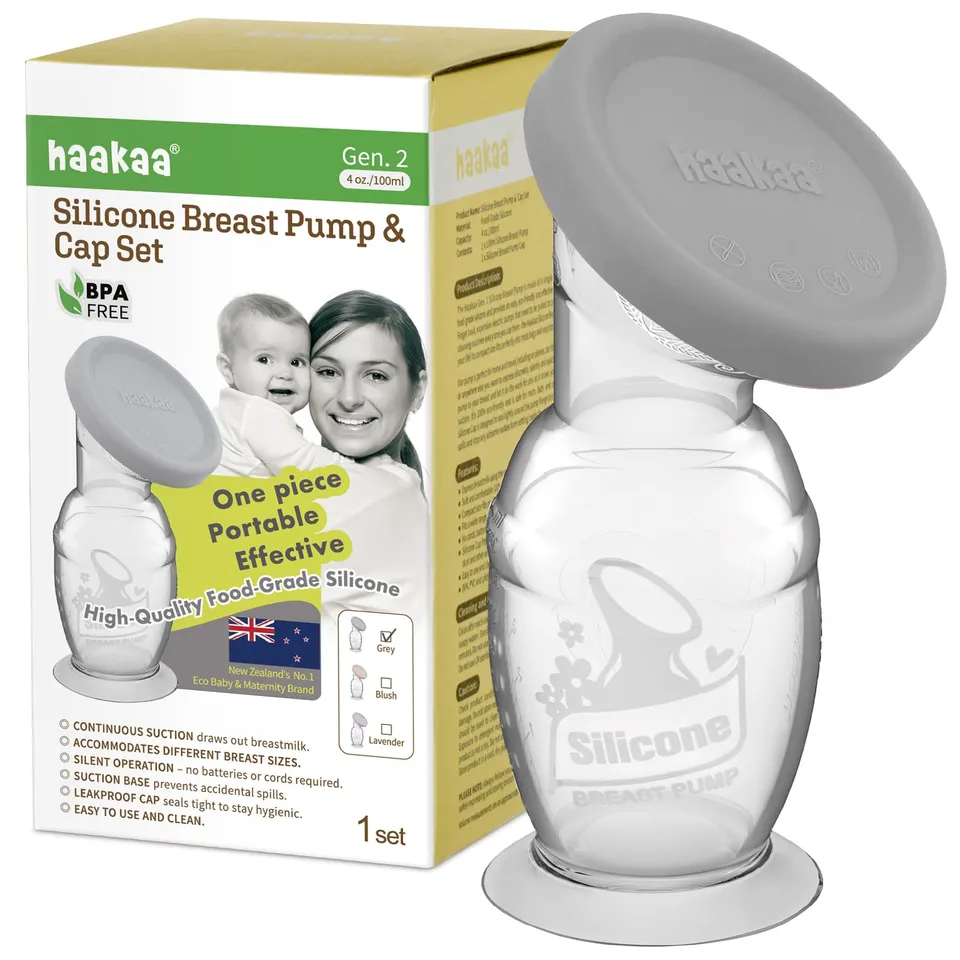 haakaa-manual-breast-pump-with-base-and-lid-4-fl-oz-100ml-gen-2 image 1