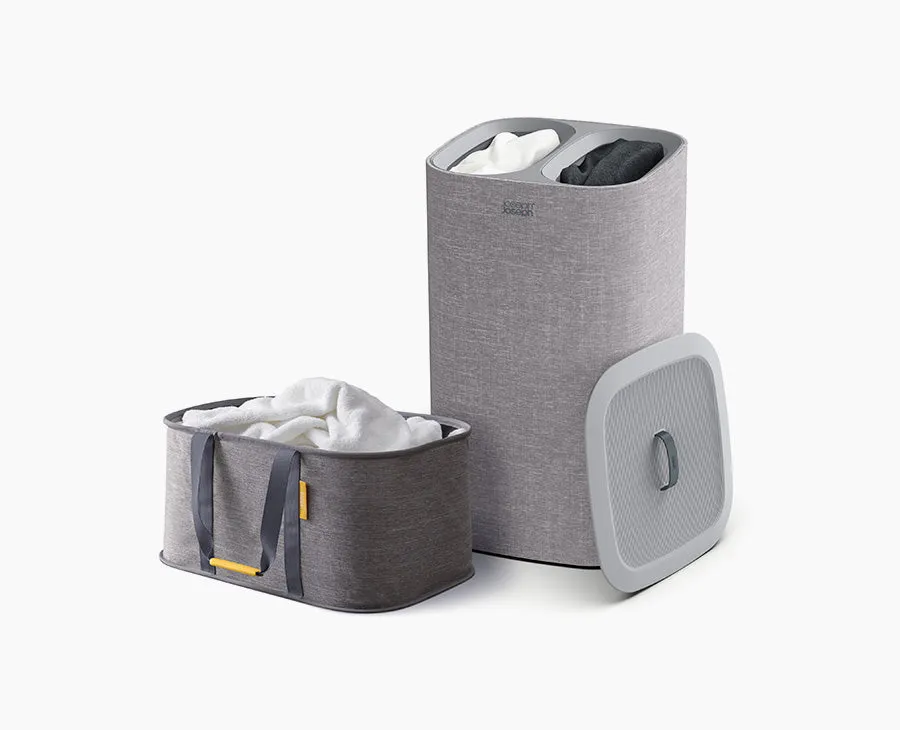 joseph-joseph-2-piece-grey-laundry-basket-set-with-tota-and-hold-all image 1