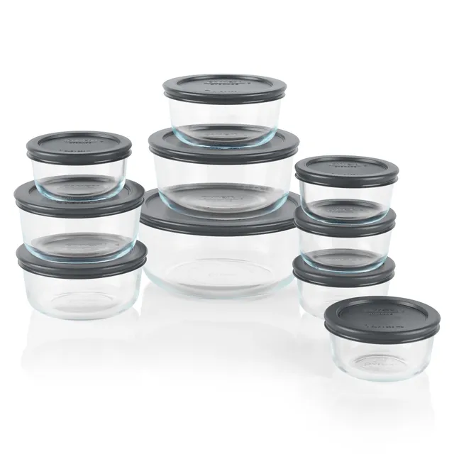 pyrex-simply-store-20-piece-glass-food-storage-set-with-gray-lids image 1