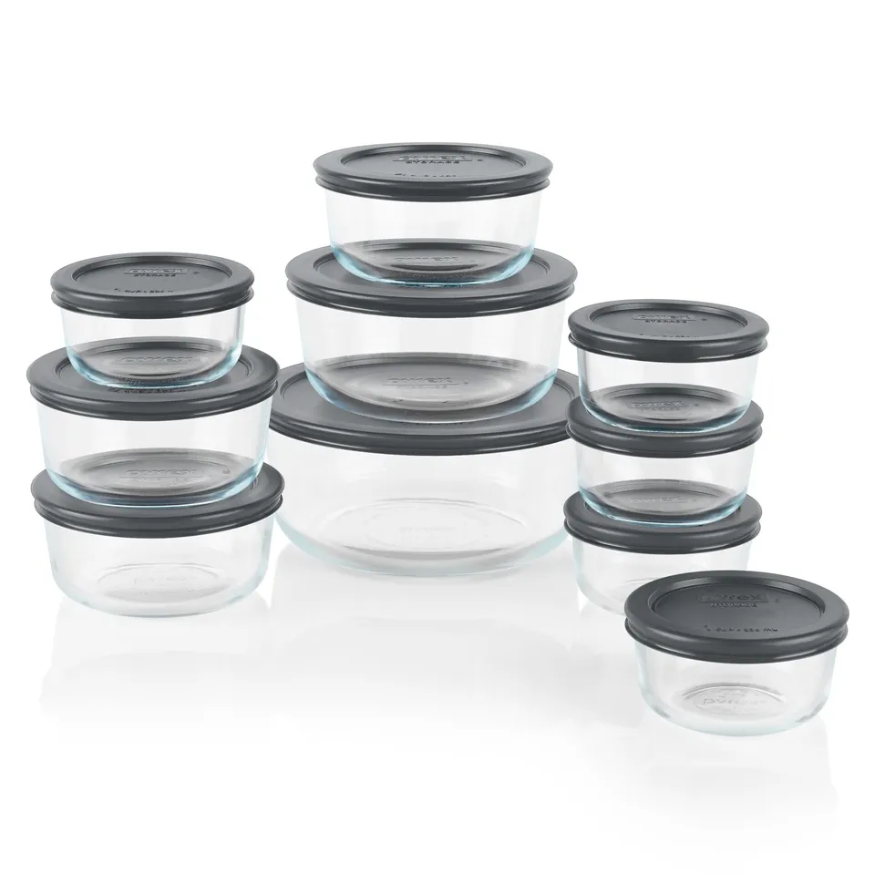 pyrex-simply-store-20-piece-glass-food-storage-set-with-gray-lids image 1