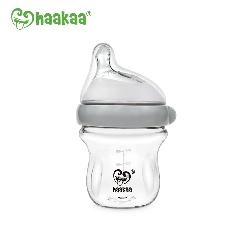 haakaa-generation-3-glass-baby-bottle-3-oz-90-ml-pack-of-2 image 1