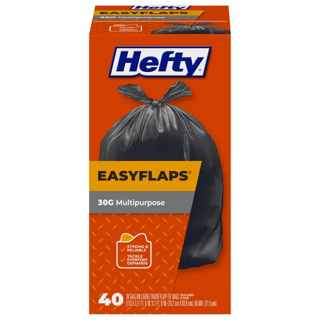 hefty-easyflaps-multipurpose-30-gallon-trash-bags-black-unscented-40-count image 1