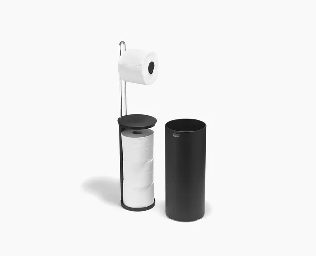joseph-joseph-easystore-matt-black-concealed-toilet-roll-holder image 1