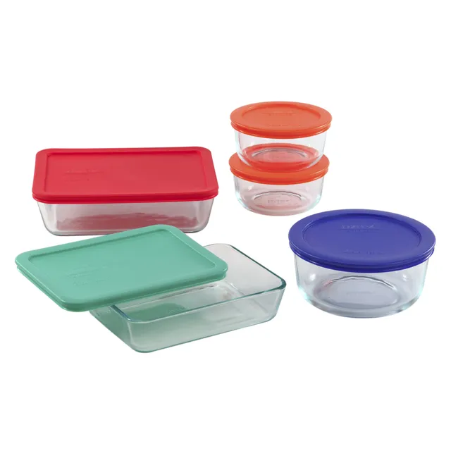 pyrex-simply-store-10-piece-glass-food-storage-container-set-with-assorted-color image 1