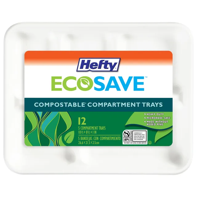 hefty-ecosave-compostable-5-compartment-paper-trays-12-count image 1