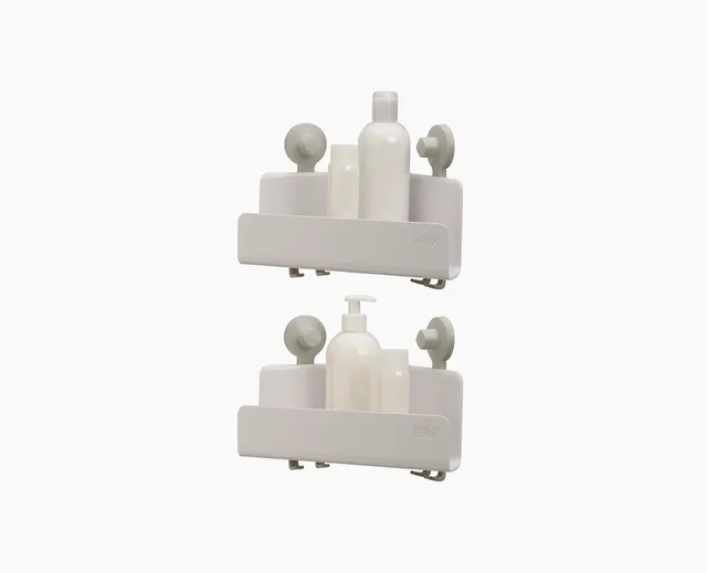 joseph-joseph-easystore-2-piece-corner-shower-shelf-set-white image 1