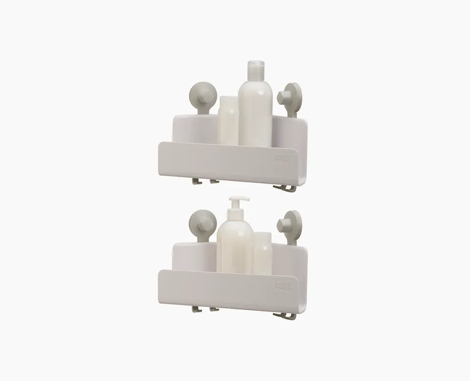 joseph-joseph-easystore-2-piece-corner-shower-shelf-set-white image 1