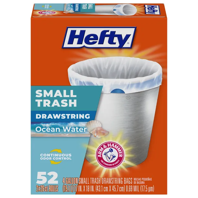 hefty-4-gallon-small-trash-bags-with-arm-hammer-odor-neutralizer-ocean-water-sce image 1