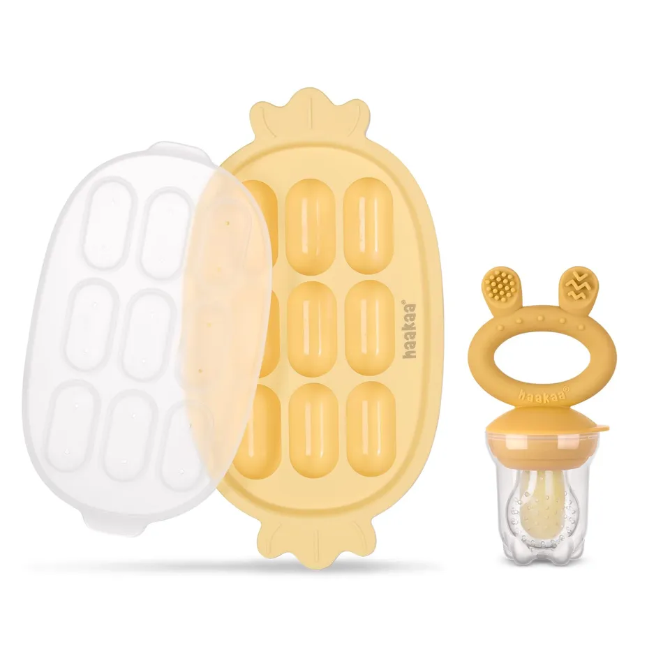 haakaa-baby-fruit-food-feeder-and-silicone-nibble-tray-combo-breastmilk-popsicle image 1