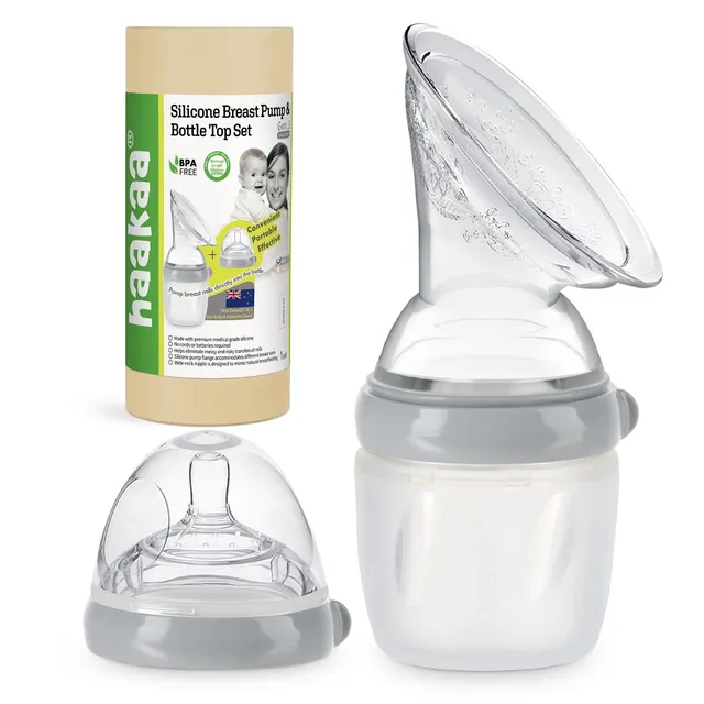 haakaa-gen-3-manual-breast-pump-with-feeding-set-160ml-5-4oz-food-grade-silicone image 1