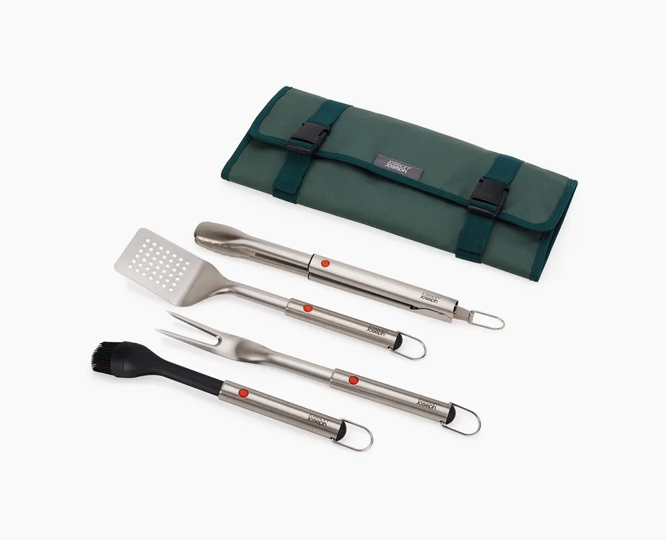 joseph-joseph-grillout-4-piece-stainless-steel-bbq-utensil-set-with-storage-case image 1