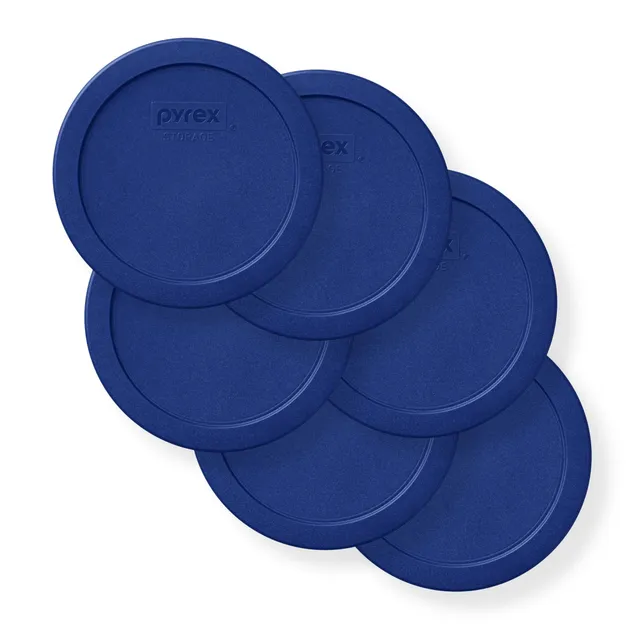 pyrex-4-cup-round-dark-blue-plastic-lids-6-pack image 1
