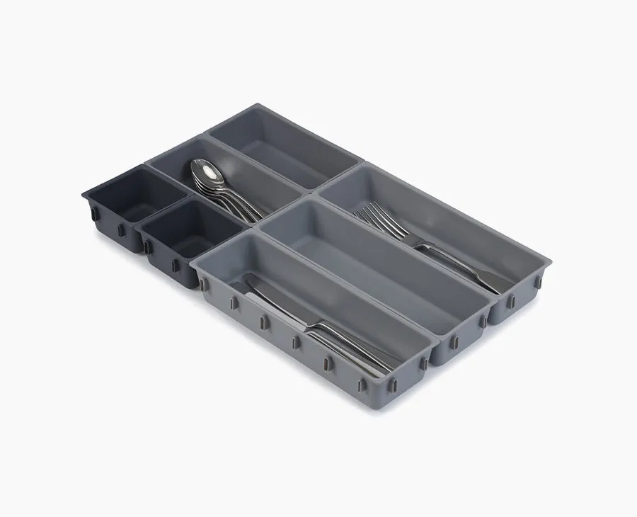 joseph-joseph-blox-7-piece-grey-drawer-organiser-set-modular-clippable image 1