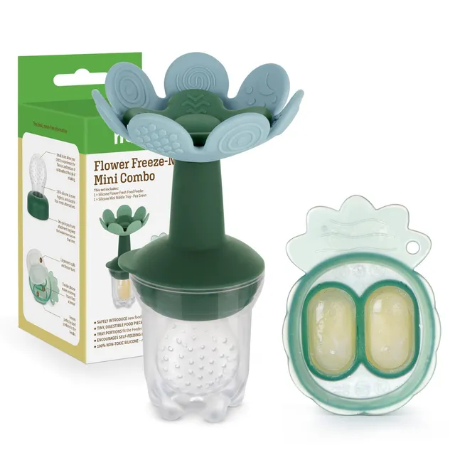 haakaa-flower-baby-fresh-fruit-food-feeder-with-mini-freezer-nibble-tray-skyblue image 1
