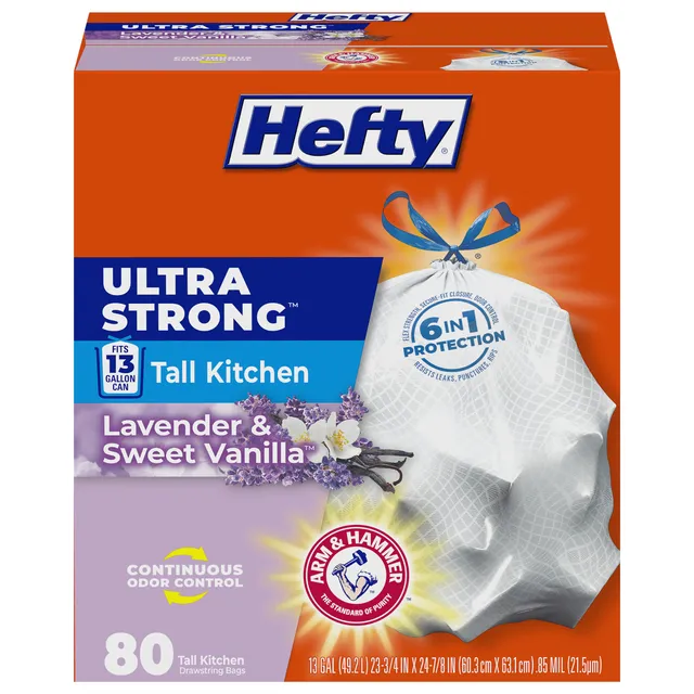 hefty-ultra-strong-13-gallon-tall-kitchen-drawstring-trash-bags-lavender-sweet-v image 1