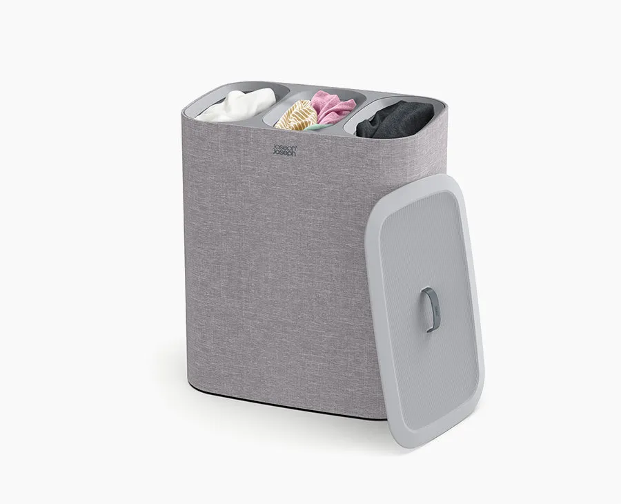 joseph-joseph-tota-trio-90l-grey-laundry-separation-basket-with-removable-bags image 1