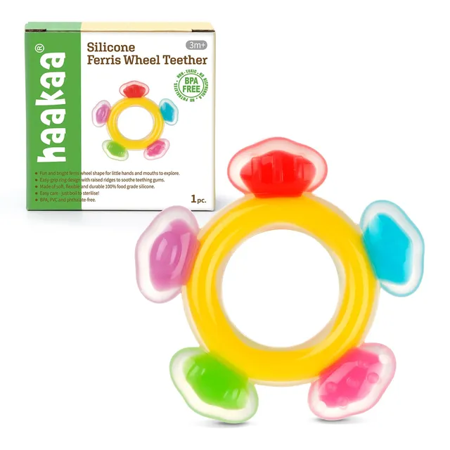 haakaa-ferris-wheel-silicone-teether-with-freezer-cooling-relief-for-babies-3-mo image 1