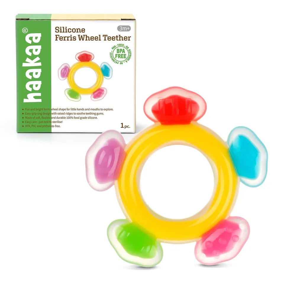 haakaa-ferris-wheel-silicone-teether-with-freezer-cooling-relief-for-babies-3-mo image 1