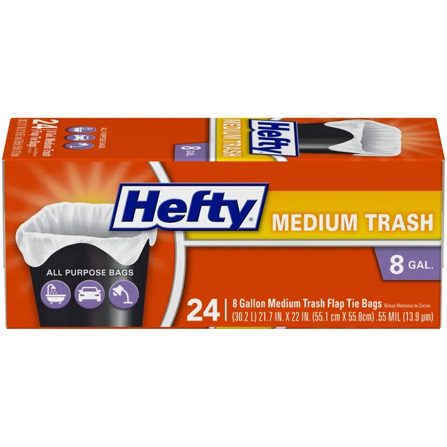 hefty-flap-tie-trash-bags-8-gallon-medium-white-unscented-24-count-pack-of-12 image 1