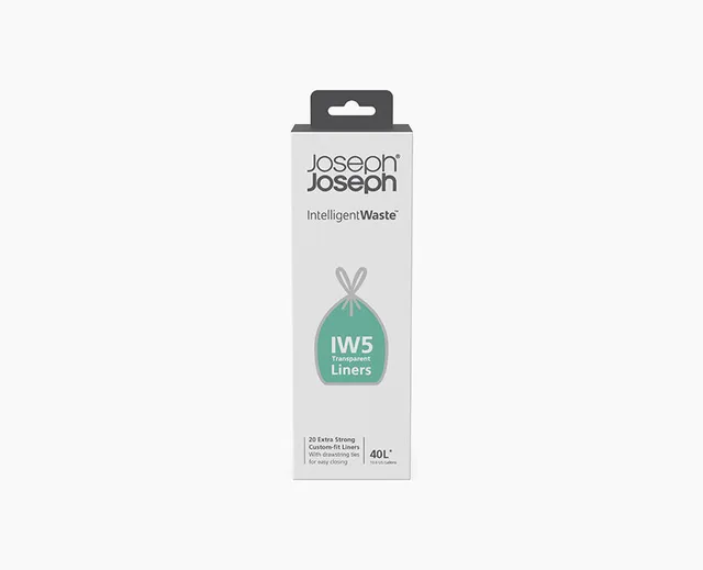 joseph-joseph-iw5-40l-clear-bin-liners-pack-of-20-for-titan-20-trash-compactor image 1