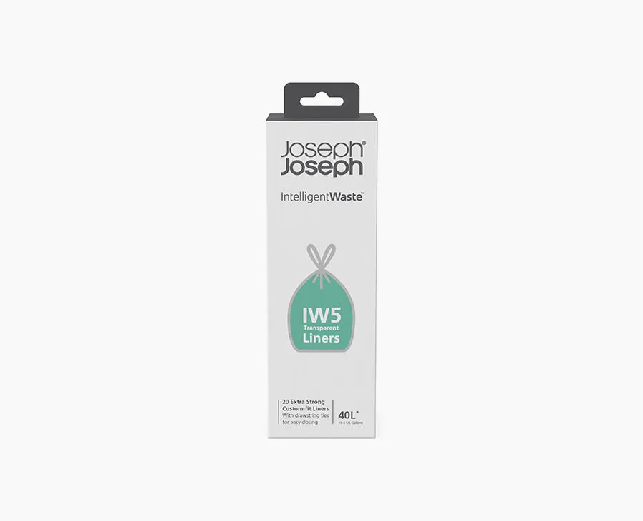 joseph-joseph-iw5-40l-clear-bin-liners-pack-of-20-for-titan-20-trash-compactor image 1