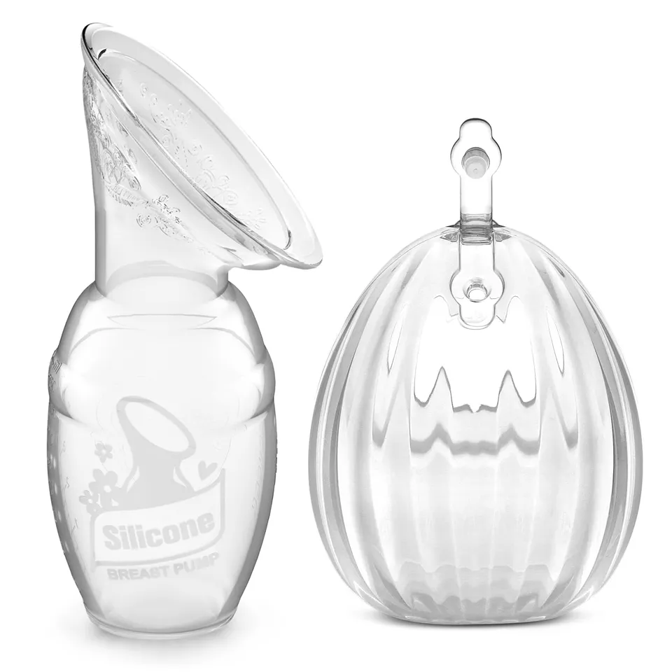 haakaa-manual-breast-pump-combo-4oz-100ml-classic-pump-2-5oz-75ml-shell-milk-col image 1