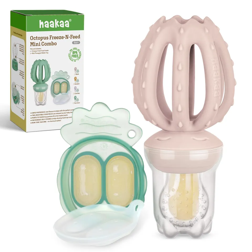 haakaa-octopus-baby-food-feeder-mini-freezer-nibble-tray-combo-breastmilk-popsic image 1