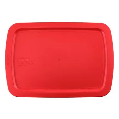 pyrex-red-lid-for-easy-grab-3-quart-rectangular-glass-baking-dish image 1