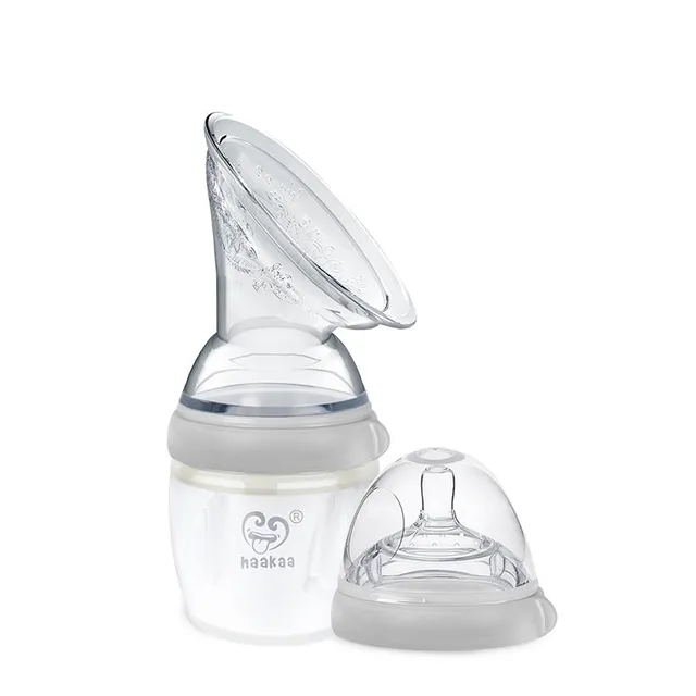 haakaa-gen-3-silicone-breast-pump-flange-and-bottle-set-160-ml-6-oz image 1