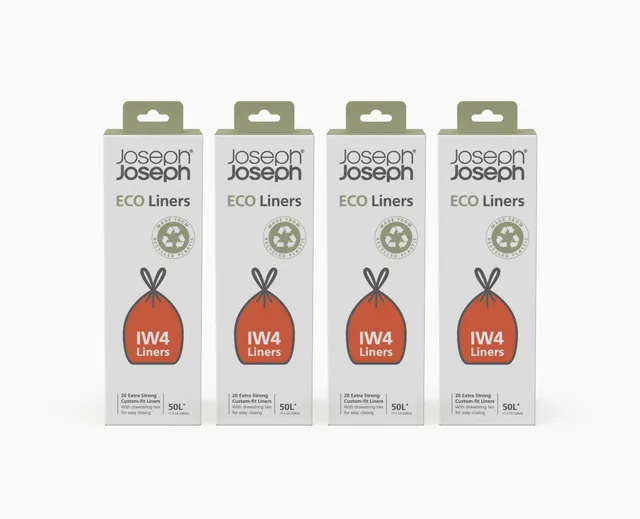 joseph-joseph-iw4-50l-grey-recycled-bin-liners-4-pack image 1