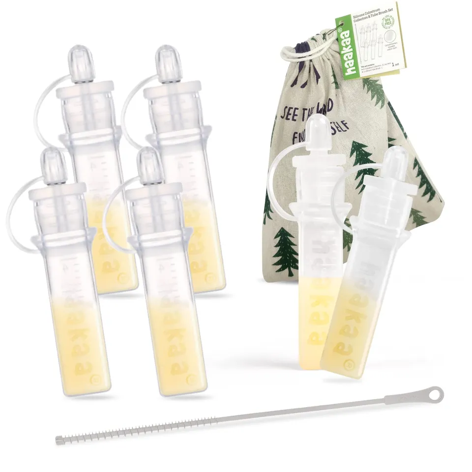 haakaa-colostrum-collector-set-reusable-silicone-colostrum-storage-for-antenatal image 1