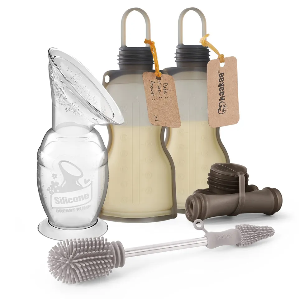 haakaa-pump-stash-clean-set-manual-breast-pump-storage-bags-cleaning-brush image 1