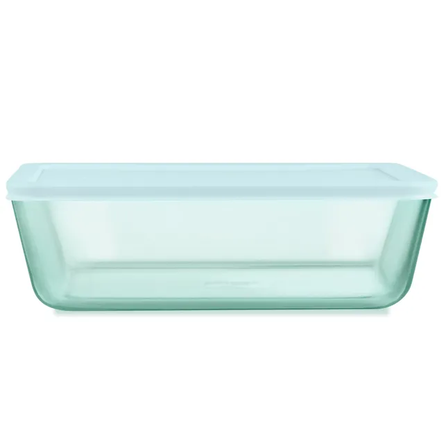 pyrex-simply-store-tinted-glass-11-cup-rectangle-storage-container-with-lid-aqua image 1
