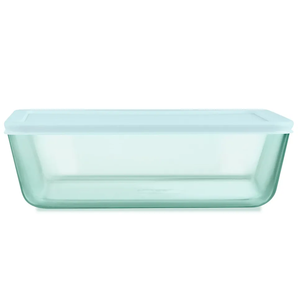 pyrex-simply-store-tinted-glass-11-cup-rectangle-storage-container-with-lid-aqua image 1