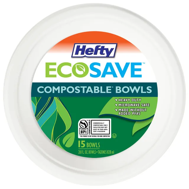 hefty-ecosave-compostable-paper-bowls-28oz-15-count image 1