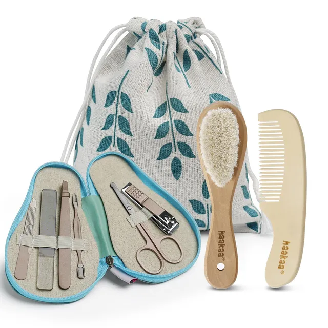 haakaa-baby-hair-brush-and-comb-set-pear-fect-manicure-kit-gentle-grooming-for-n image 1