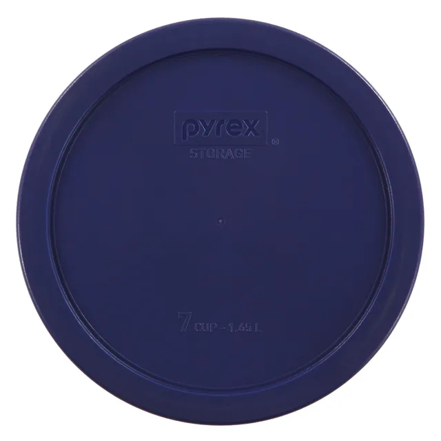 pyrex-blue-lid-for-6-7-cup-round-glass-food-storage-containers image 1