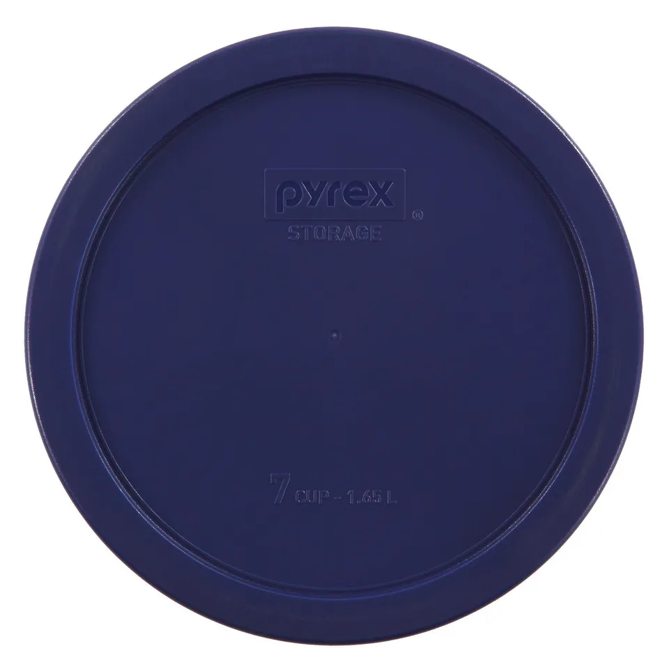 pyrex-blue-lid-for-6-7-cup-round-glass-food-storage-containers image 1