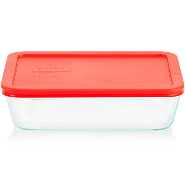 pyrex-simply-store-6-cup-rectangle-glass-food-storage-container-with-plastic-lid image 1