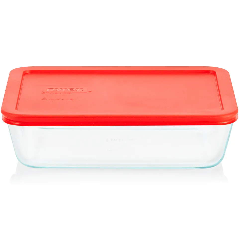 pyrex-simply-store-6-cup-rectangle-glass-food-storage-container-with-plastic-lid image 1