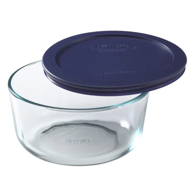 pyrex-simply-store-4-cup-glass-food-storage-container-with-blue-lid image 1