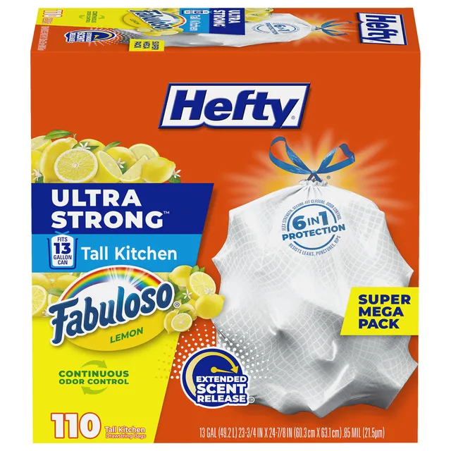 hefty-ultra-strong-13-gallon-tall-kitchen-trash-bags-fabuloso-lemon-scent-110-co image 1