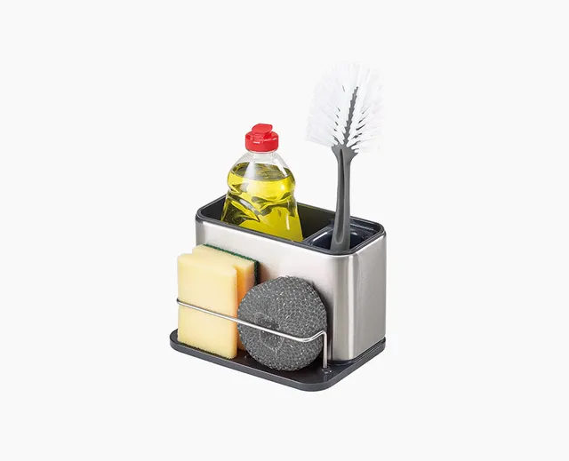 joseph-joseph-surface-stainless-steel-large-sink-tidy-organizer-with-brush-bottl image 1