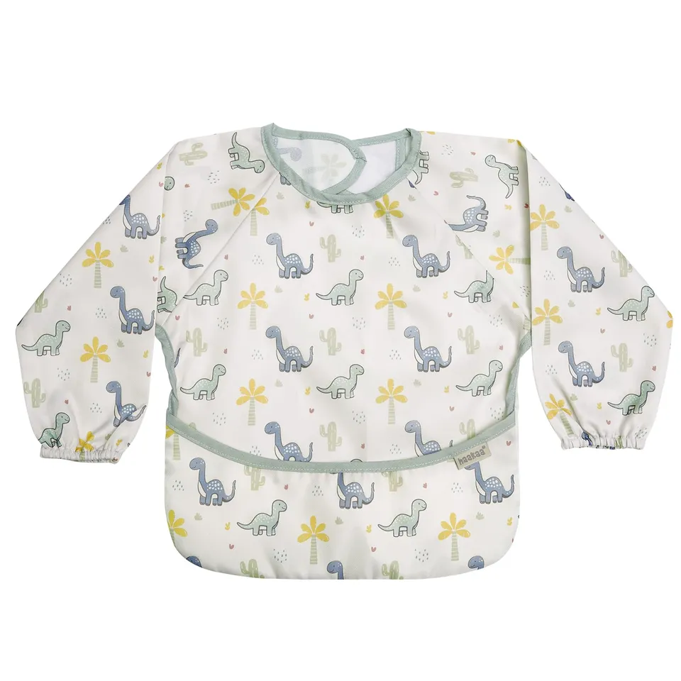 haakaa-long-sleeve-baby-bib-waterproof-adjustable-smock-for-eating-painting-play image 1