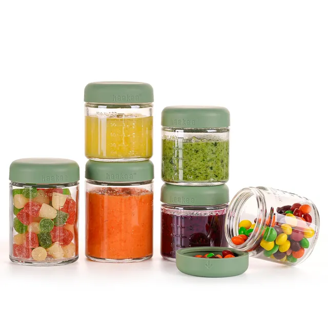 haakaa-reusable-glass-baby-food-storage-jars-with-silicone-lids-6-piece-set-4x4o image 1