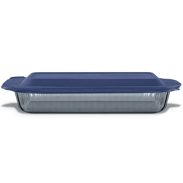 pyrex-colors-sculpted-tinted-9-x-13-baking-dish-with-plastic-lid-smoke image 1