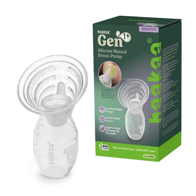 haakaa-gen-1-silicone-manual-breast-pump-with-spillguard-insert-4oz-100ml image 1