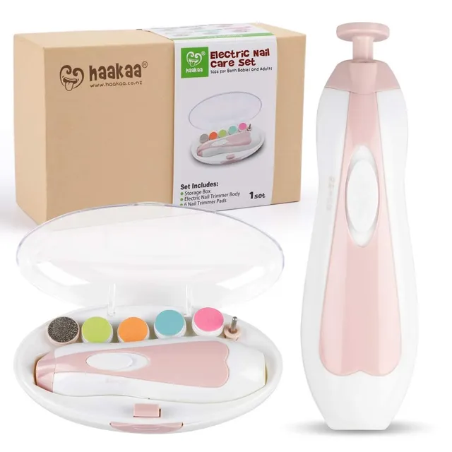 haakaa-electric-baby-nail-trimmer-wooden-hair-brush-set image 1