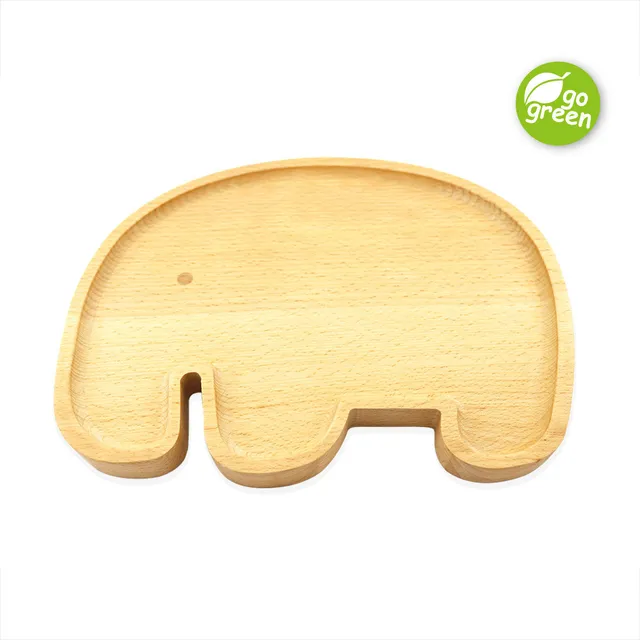 haakaa-wooden-elephant-plate-1-pack-eco-friendly-dinnerware image 1