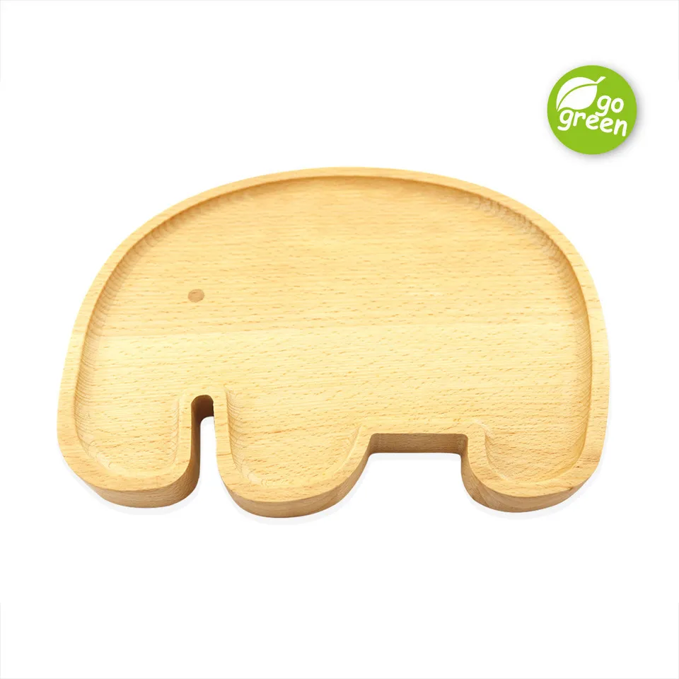 haakaa-wooden-elephant-plate-1-pack-eco-friendly-dinnerware image 1